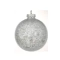 Bola de Navidad plateada con purpurina adorno para decoracion de arbol festivo interior. - 15cm / Pieza Curva Plateada