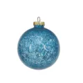 Bola de Navidad con purpurina azul para colgar en el árbol y decoración festiva interior. - 15cm / Pieza Curva Azul Lago