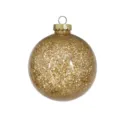 Bola de Navidad de PET con purpurina dorada Adorno colgante Decoración para fiesta interior - 15cm / Pieza Curva Dorada