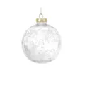 Bola de Navidad transparente de PET con relleno de purpurina plateada decoración variante. - 15cm / Pieza Suelta Blanca