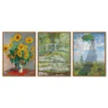 Set van 3 ingelijste canvas muurkunstdrukken met klassieke impressionistische schilderijen. - 20x30cm / Alleen Canvas Kern