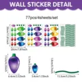 Christmas light bulb wall stickers set, 77pcs 4 sheets removable vinyl decals for home decor - Christmas Light Bulb Style A(UV26Y80905T_T) / 20*30cm*4 Sheets