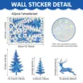 Weihnachten Fensteraufkleber statisch PVC Schneeflocke Hirsch Glas Dekoration Set 42St - Blaue Aquarell-Serie / 40X30CM