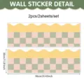 Autocollant mural géométrique bohème adhésif PVC ondulé décoration de maison lot - 90x30cm / Lignes Abstraites Bohèmes (UV26Y80978T_R) / 2 Feuilles