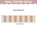 Sticker mural rayé géométrique bohème, rose et beige, autocollant décoratif 20x90cm. - 90x20cm / Rose/Beige (UV26Y81099CT_R)