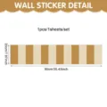 Sticker mural à rayures verticales géométriques abstraites bohèmes en PVC adhésif 20x90cm - 90x20cm / Bleu/Beige (UV26Y81099BT_R)