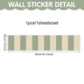 Autocollant mural à rayures verticales vert et beige pour chambre d'enfant, déco PVC adhésif - 90x20cm / Vert/Beige (UV26Y81099DT_R)