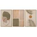 Nordic Morandi minimalist geometric abstract plant canvas wall art painting set for home decor - 40x60cm / Geometric Abstract Plant Style (KH23) / Framed Painting (KH23)