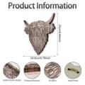 Wooden Highland Cow Wall Decor 3D Hanging Art Rustic Farmhouse Animal Wall Sculpture for Home - Highland Cow Outline Style (Y26Y90617_Q) / 24.8*25cm