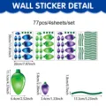 Christmas light bulb wall stickers set 77pcs removable PVC festive home decor decals - Christmas Light Bulb Style B(UV26Y80906T_T) / 20*30cm*4 Sheets