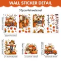 Adesivo murale zucca spaventapasseri ringraziamento set decorazione finestra autunno - Elettrostatico / 4 Fogli (20x30cm) / Colorato