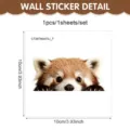 Niedlicher Roter Panda Wandaufkleber selbstklebende Tierdekorationsaufkleber fuer Steckdose 10cm - Pandastil (CT26T60470J_T) / 1 Stück Packung