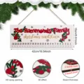 Hölzernes Weihnachts-Adventskalender Hängeschild mit 24 nummerierten Löchern für die Feiertage. - Spezifikation 1 (Y26Y90554_Q: 42X12CM)
