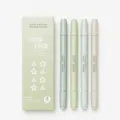 Pastel double-headed highlighter pen set 4 colors aesthetic stationery for daily study notes - Green / 4Pcs Set