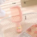 Cute cartoon bear hair comb portable plastic hairbrush for kids daily hair care tool - Pink Full Bear