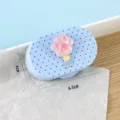 Schattige cartoon ijsje contactlenshouder draagbare dubbele doos met kattenpoot decor 6.5x4cm - Poot Ijslolly