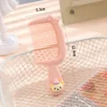 Pink cute cartoon bear hair comb with bow and sleeping cap design for kids daily care. - Pink Half Bear