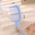 Cute cartoon pajama bear hair comb portable kids lovely scalp massage comb daily styling tool - Blue Half Bear