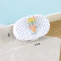 Leuke cartoon ijsjes contactlensdoos, draagbare witte stippen metgezel doos voor reizen. - Regenboog Ijslolly
