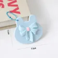Candy color cute bunny bow makeup mirror portable pocket cosmetic mirror for girls - Blue Makeup Mirror