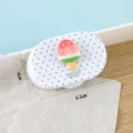 Schattige draagbare contactlens etui met ijsje ontwerp voor reizen en dagelijkse oogzorg - Aardbei ijslolly