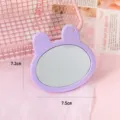 Süßes Hasenform Make-up Spiegel in Bonbonfarbe tragbarer kleiner Kosmetikspiegel neu - Lila