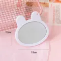 Cute rabbit makeup mirror portable handheld cosmetic mirror white candy color variant for daily use - Individual Packaging / White