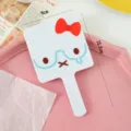 Kawaii cute cat handheld mirror portable makeup mirror with red bow and blue glasses design for daily use - 16*9cm / Blue Glasses Cat