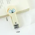 Coupe-ongles mignon de dessin animé portable avec design pliante et étui pour manucure. - Style Dai Dai / Blanc Cassé