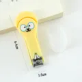 Coupe-ongles pliant mignon dessin animé avec lunettes bleues et couvercle de protection. - Style Dai Dai / Jaune