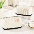 Creative toaster shape tissue box home desktop decorative tissue holder with cute pink bow - Shell Style - Creamy Apricot (2 Pack)