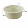 Plastic washing basin household thick laundry face wash tub with handles medium size 35cm - Medium Nordic Green (Suitable for Face Washing)