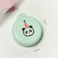 Brosse à cheveux pliante mini portable avec joli design de panda cartoon et miroir intégré. - Vert