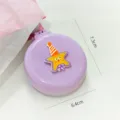Peigne miroir de poche pliable portable avec joli design d'étoile, brosse à cheveux. - Violet