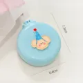Leuke blauwe draagbare opvouwbare mini haarborstel met spiegel en schattig beren ontwerp. - Blauw