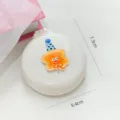 Schattige draagbare opvouwbare haarborstel met spiegel cartoon massage kam 7.3cm - crème