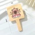 Cute cartoon capybara print handheld cosmetic mirror cream style portable vanity mirror - Lucky Lotus