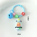 Catena chiave bambola stella panda cartone animato carino con campana blu e perline di lettere. - Anello Aperto - Alieno Panda