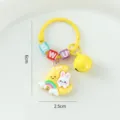 Cute cartoon resin keychain with bunny and moon pendant, colorful letter beads and bell. - Open Ring - Moon Rabbit