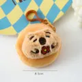 Carino portamonete in peluche capibara, mini borsetta soffice con cerniera e portachiavi. - Rotondo / Porcellino d'India con Fiore