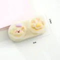 Schattige cartoon puppy poot contactlens etui draagbare plastic dubbele doos opbergdoos - Geel Hond Poot