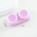 Variante Custodia Lenti a Contatto Macaron Unicolore, Doppio Box Minimalista 6x2.8cm Scomparto - Viola