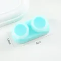 Variante d'étui de lentilles de contact Macaron unicolore, boîte de rangement portable. - Vert