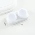 Boîte double minimaliste unie pour lentilles de contact, étui de rangement portable quotidien. - Blanc