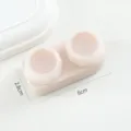 Etui de lentilles de contact minimaliste couleur unie boite double pour rangement de lentilles - Beige