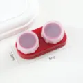 Etui à lentilles de contact rouge, boîte d'entretien double minimaliste pour voyage. - Rouge