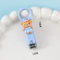 Süßer Cartoon Bär Nagelknipser tragbarer Edelstahl Maniküre Schneider Mini Taschen Nagelwerkzeug - Halbkörper Bär (Blauer Großer Ring)