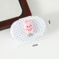 Cute cartoon rabbit contact lens case with polka dot pattern, portable dual box for daily use. - Pink Rabbit