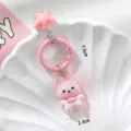 Cute pink star rabbit keychain variant, sweet cartoon accessory with ring pendant. - Pink Rabbit