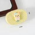 Cute cartoon bear contact lens case portable flip-top storage box for daily use 1pc - Yellow Bear